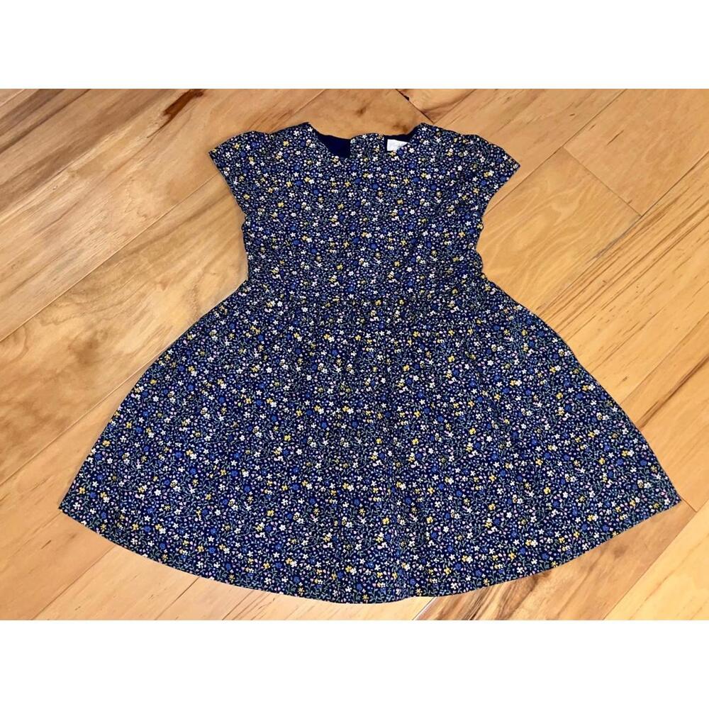 RALPH LAUREN BABY GIRLS NAVY BLUE FLORAL DRESS SIZE 18M EXCELLENT COND LD8